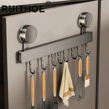 Kitchen Hook Hangers Wall Mount Rack No-Punching Wall Rail Kitchen Utensils Rack Spoon Shovel Chopping Board Storage Rack