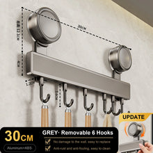 Kitchen Hook Hangers Wall Mount Rack No-Punching Wall Rail Kitchen Utensils Rack Spoon Shovel Chopping Board Storage Rack