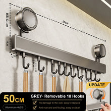 Kitchen Hook Hangers Wall Mount Rack No-Punching Wall Rail Kitchen Utensils Rack Spoon Shovel Chopping Board Storage Rack