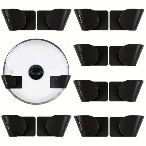1/3/6Pairs Pot Lid Holder Wall-Mounted Hanging for Pan Pot Cover Rack Kitchen Organizer Plastic Stonego Kitchen Storage Rack
