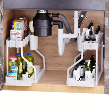 Under Sink Organizer Space Saving 2 Tier Pull Out Storage Box Durable Large Capacity Kitchen Bathroom Essential Drawer Organizer